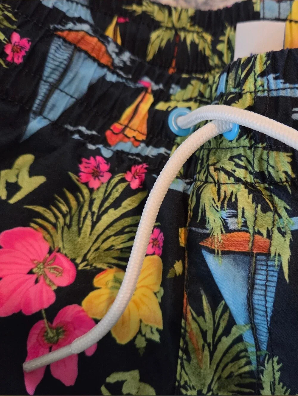 Boy’s Tropical Floral Black Swim Shorts
